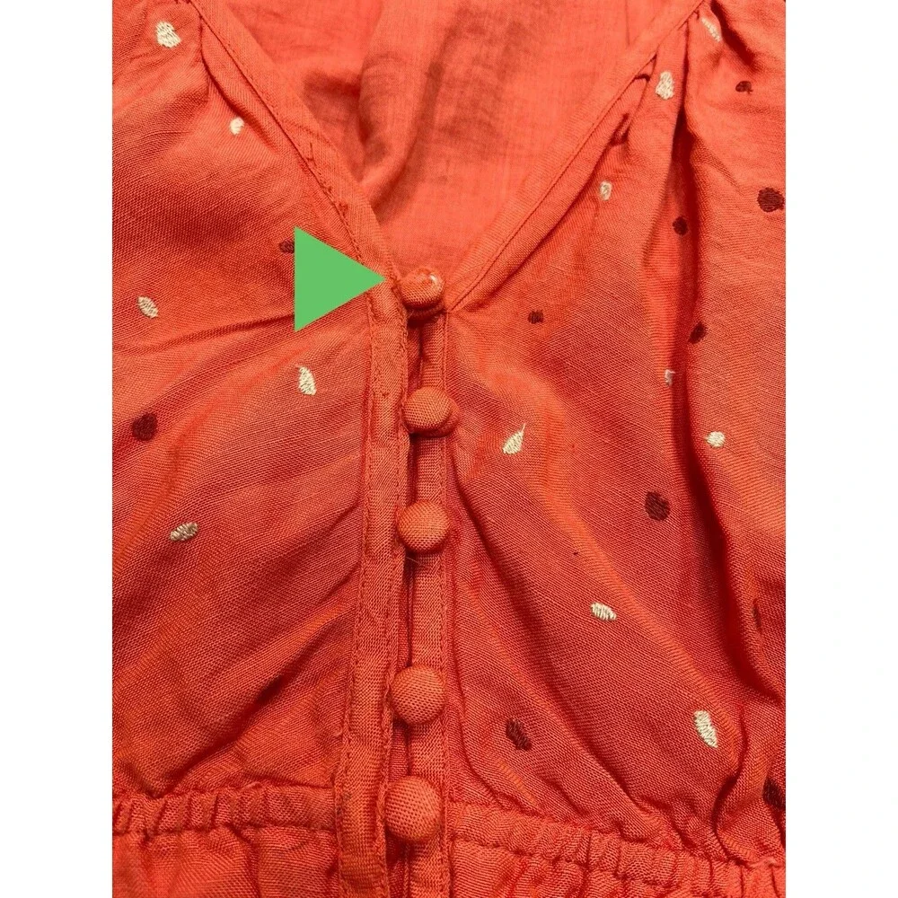 Anthropologie Coral Red Embroidered Maxi Dress - Picture 5 of 14